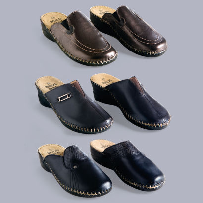 Pantoufles en cuir pour dames