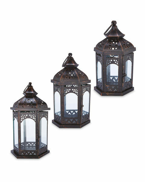 Copper Metal Lantern 3 Pack