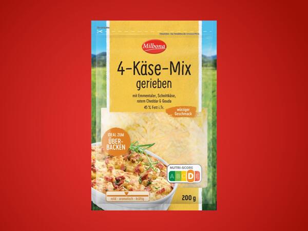 4-Käse-Mischung gerieben