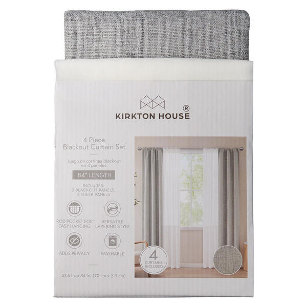 KIRKTON HOUSE 4pc Blackout Curtain Set - Gray