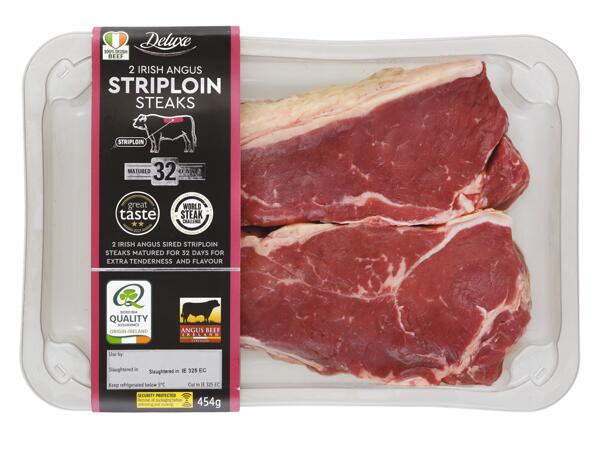 2 Irish Angus Striploin Steaks