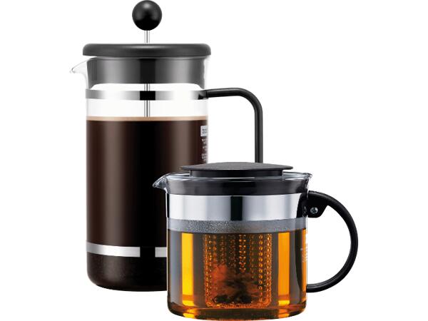 Tekanna med sil/kaffepress, 1 l