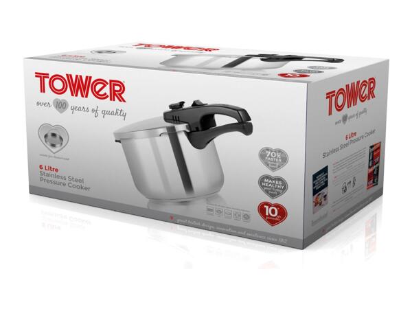 Tower 6L Stainless Steel Pressure Cooker