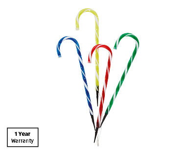 LED Solar Candy Cane Lights 4pk