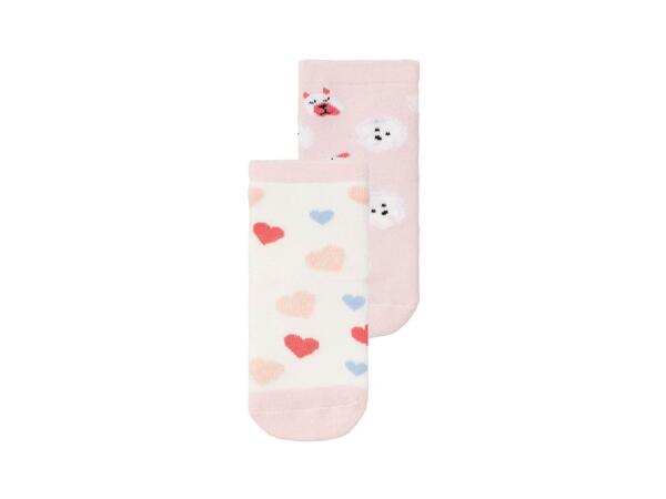 Girls' thermal socks "glow in the dark", 2 pairs