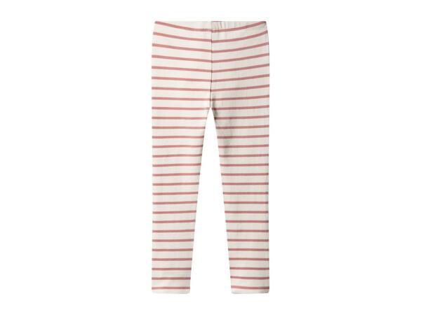 Lupilu Kids' Pink & Striped Thermal Leggings - Pack of 2