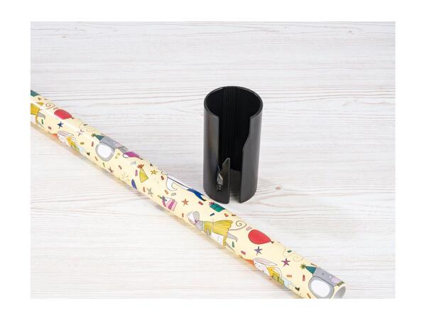 Crelando Mini Adhesive Tape Dispenser/​Wrapping Paper Cutter/​Wrapping Paper Holders