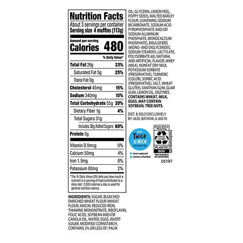 Lemon Poppy Seed Flavor Mini Muffins, 12 count