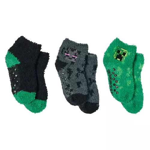 3 Pack Children's Minecraft Fuzzy Socks, 4-6