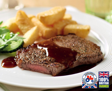 British 21 Day Matured Sirloin Steaks with Red Wine and Shallot Sauce