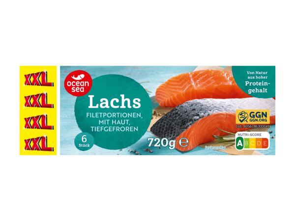 Lachsfiletportionen mit Haut