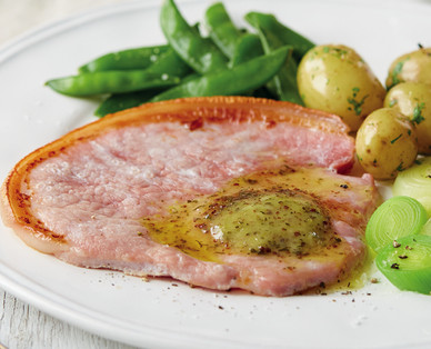Unsmoked Gammon Steaks with Honey & Mustard Butter