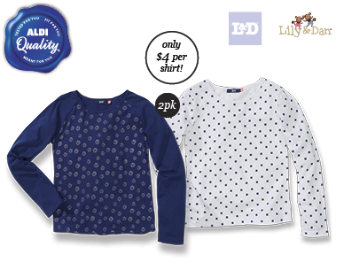 GIRLS FASHION T-SHIRTS 2PK