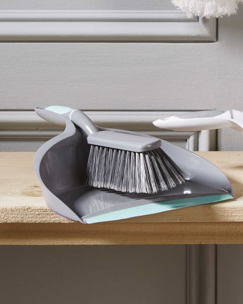 Easy Home Green Dustpan & Brush