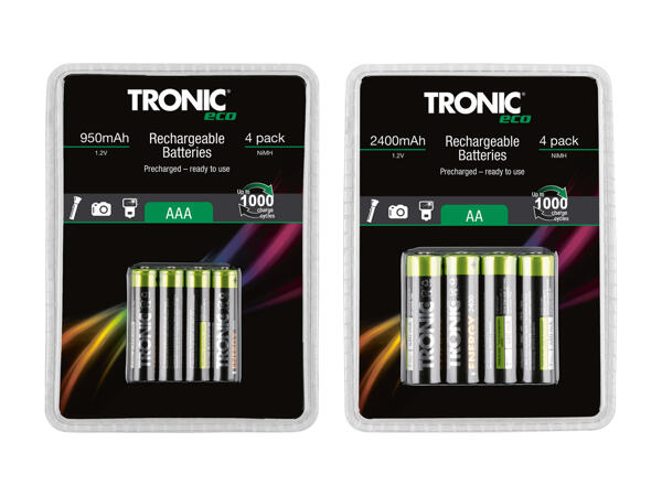 TRONIC(R) Genopladelige batterier 4-pak