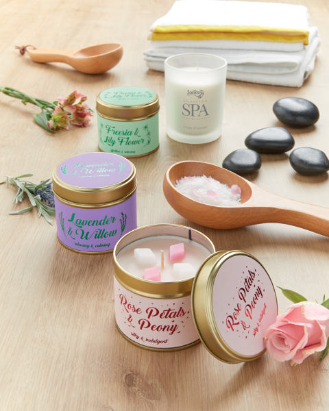 Freesia and Lily Flower Tin Candle