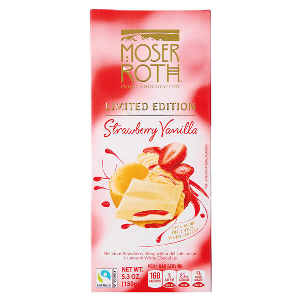 Moser Roth White Chocolate with Strawberry Filling