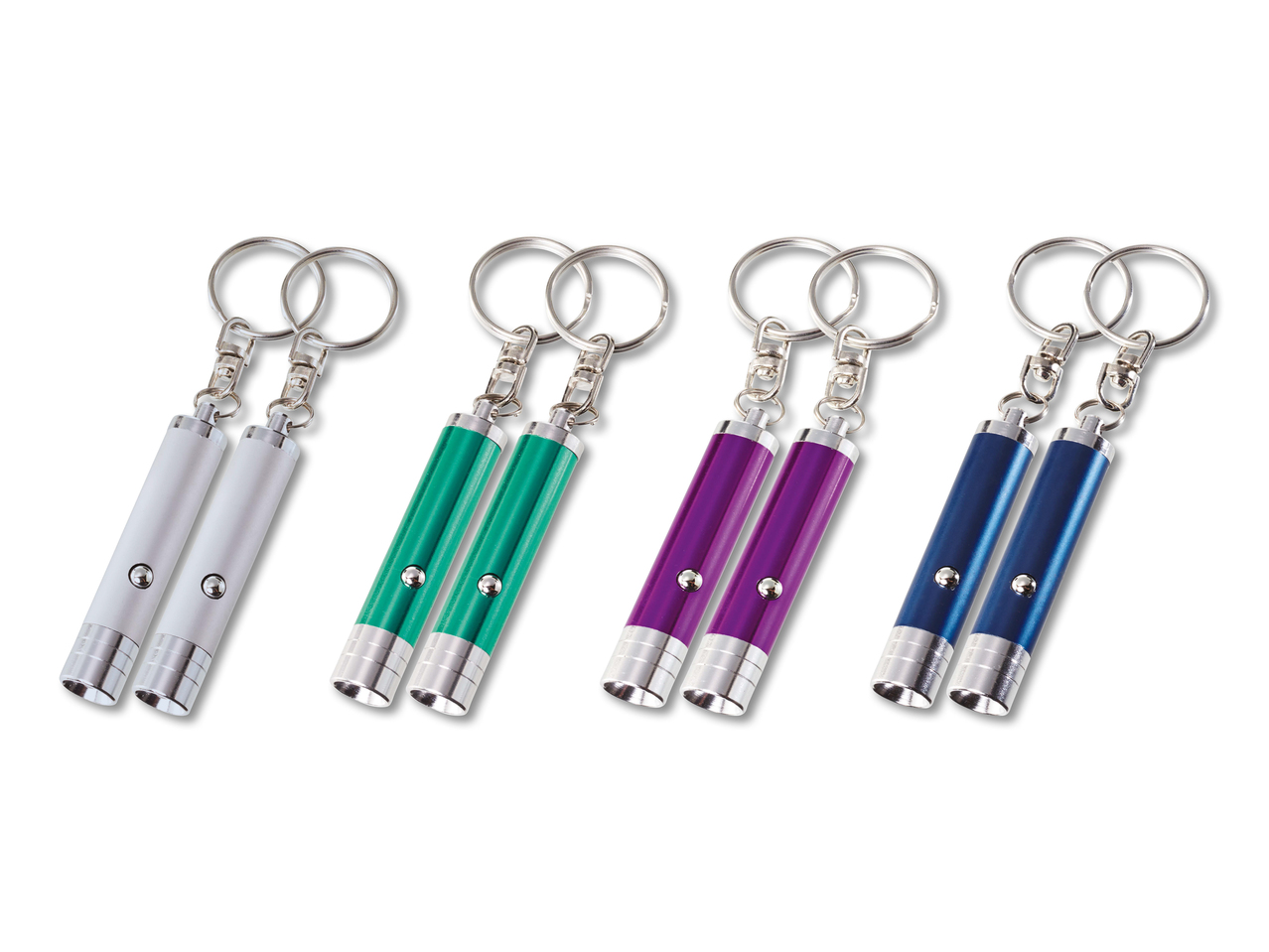 Porte-clés avec lampe à LED, lot de 2