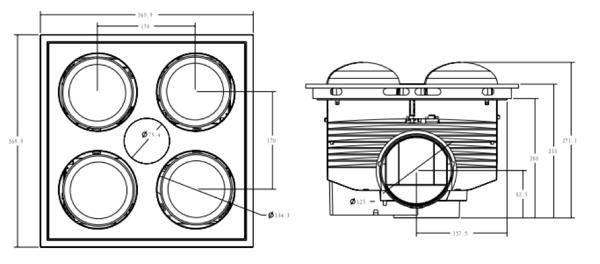 Bathroom Heated Light and Exhaust Fan with Installation