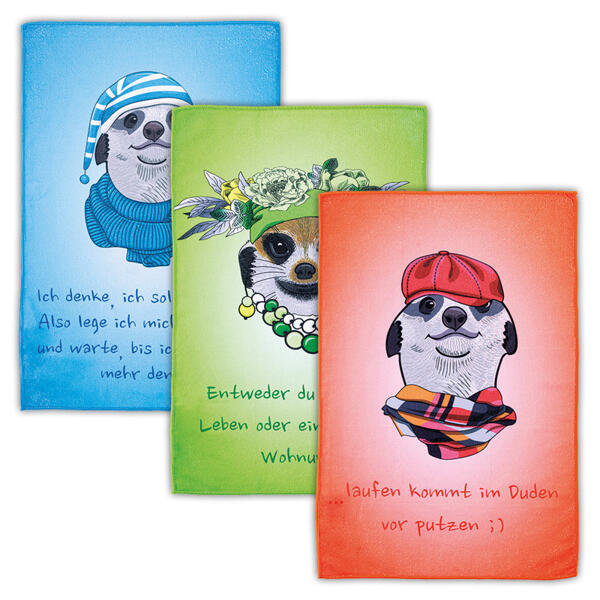 Mikrofasertücher "Freche Tiere" 3er-Set