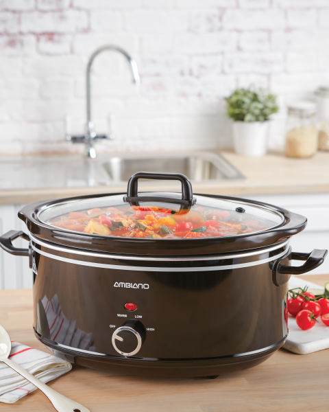 Black Slow Cooker with Glass Lid