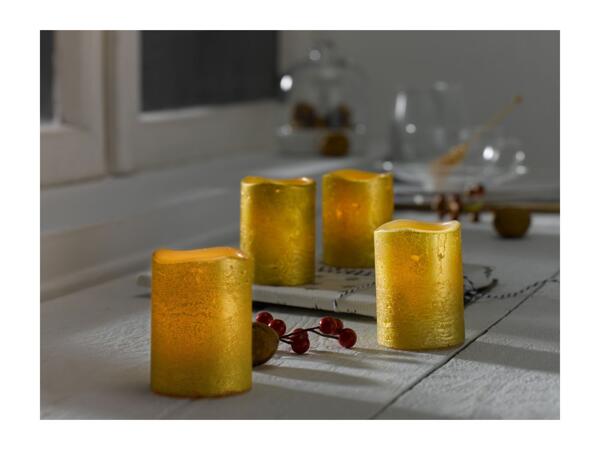 Livarno Home Golden LED Real Wax Candles - 4 Pack