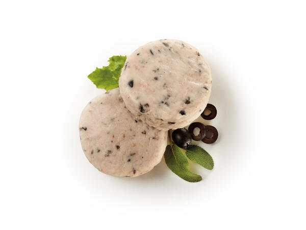 Sea bass Fishburger with Olives