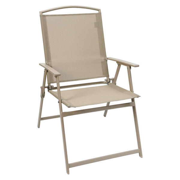 Belavi Taupe Sling Folding Chair