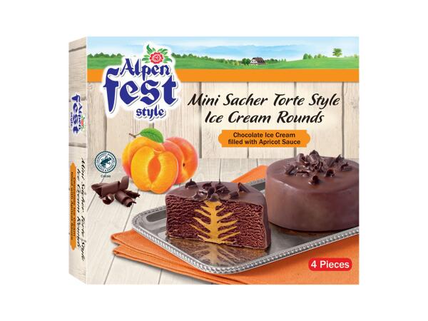 Mini sacher torte ice cream rounds