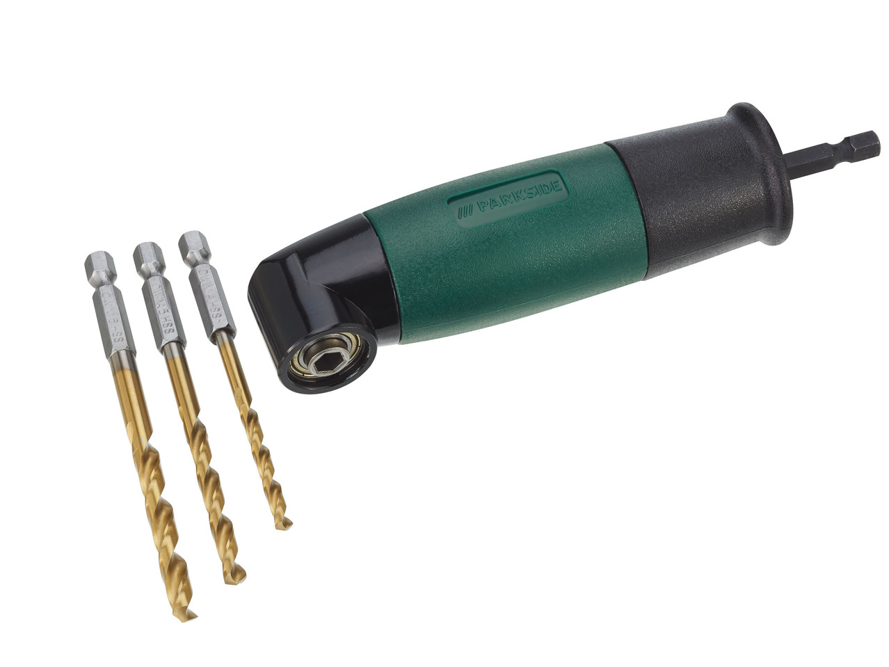 Drill Attachment and Bit Set and Right-Angled Bit Adapter