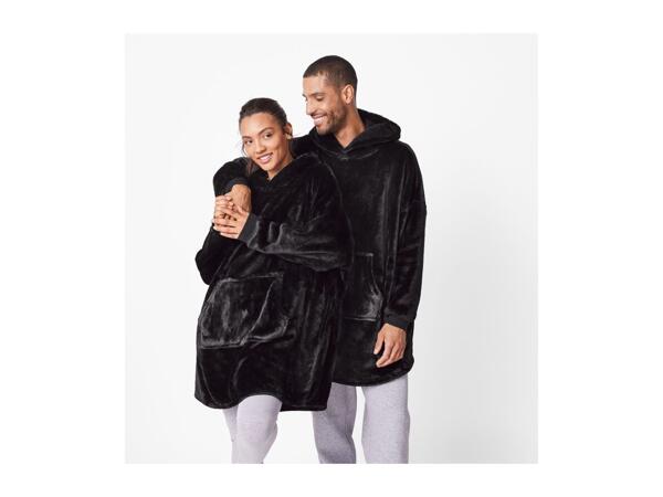 Adults' Black Fluffy Oversized Hoodie