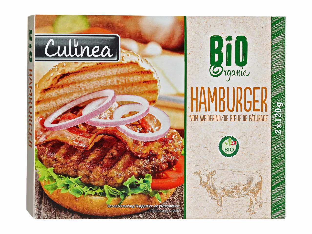 Hamburger de bœuf de pâturage bio