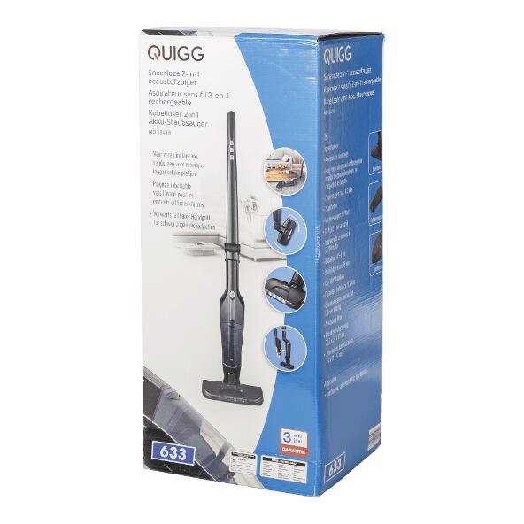 QUIGG(R) 				Aspirateur sur batterie 2 en 1