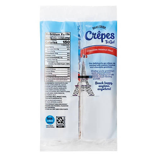 Chocolate Hazelnut Filled Crepes, 6 count
