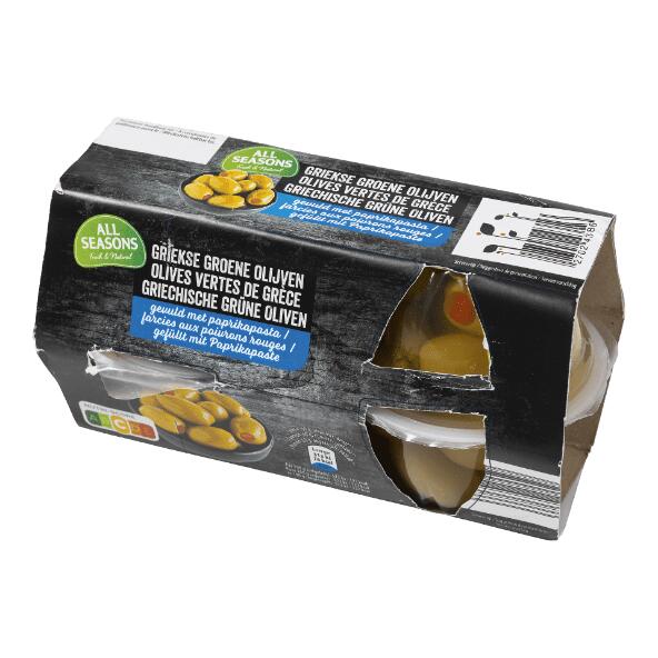 ALL SEASONS(R) Griekse groene olijven, 4-pack