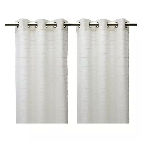 37" X 84" Sheer Curtain Pair - Taupe Stripe Sheer, 2 pack