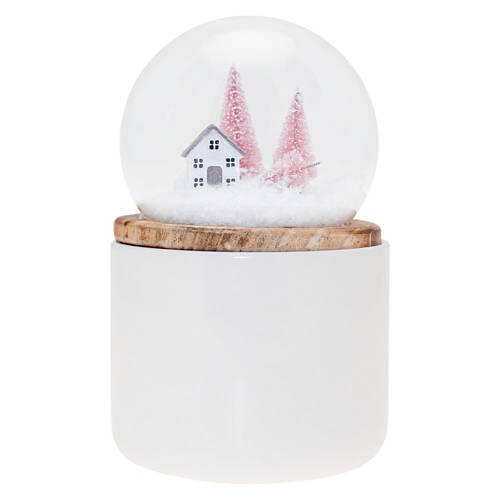 Snow Globe Candle - Cinnamon Spice, Pink