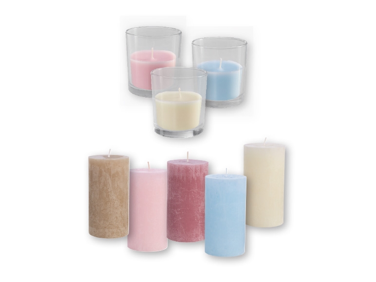 melinera Rustic Pillar Candle/ Candle in Glass