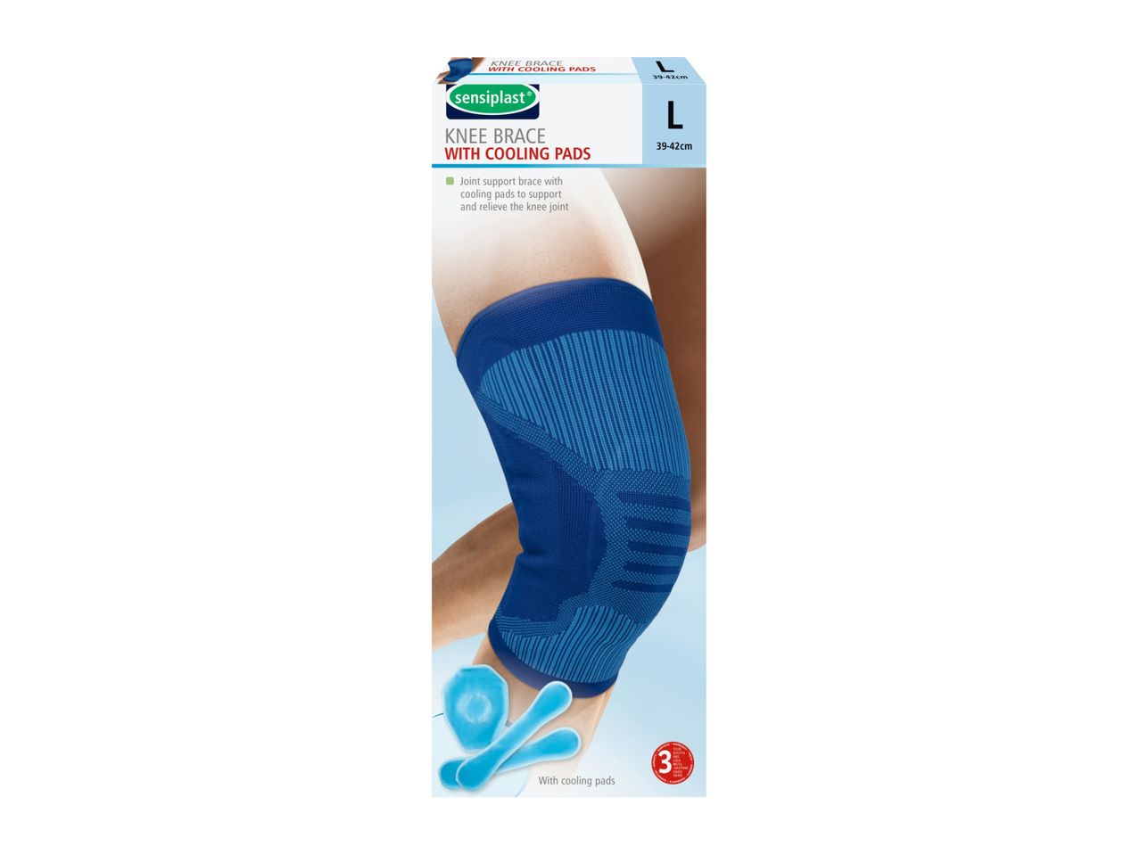 Sensiplast Knee Brace With Cooling Pads - Large