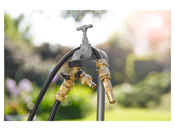 Brass 2-Way Hose Splitter / Brass Hose Connector System