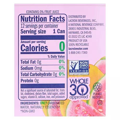 Guava Flavored Sparkling Water - 12 Pack, 12 fl oz Cans
