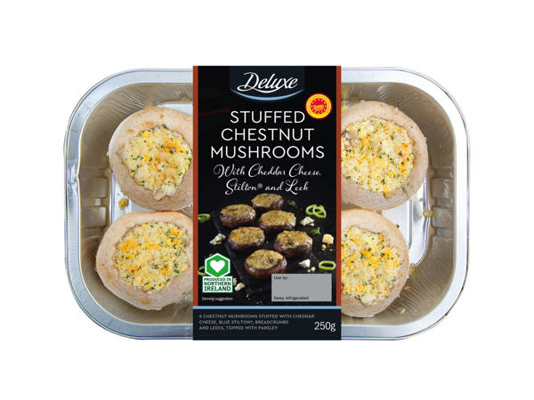 Chesnut Mushrooms with Stilton and Leek