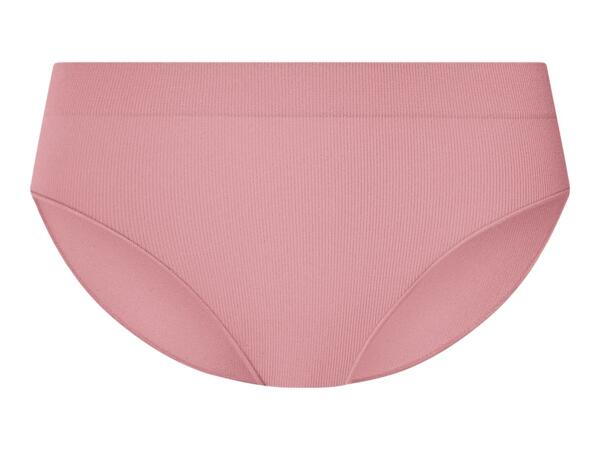 Esmara Ladies' Pink & White Ribbed Briefs - 3 Pack