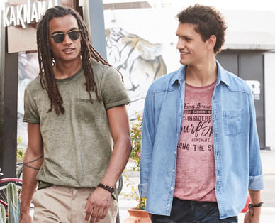 WATSON'S Herren-T-Shirt, oil washed