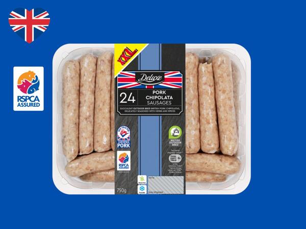 Deluxe 24 British Pork Chipolata Sausages