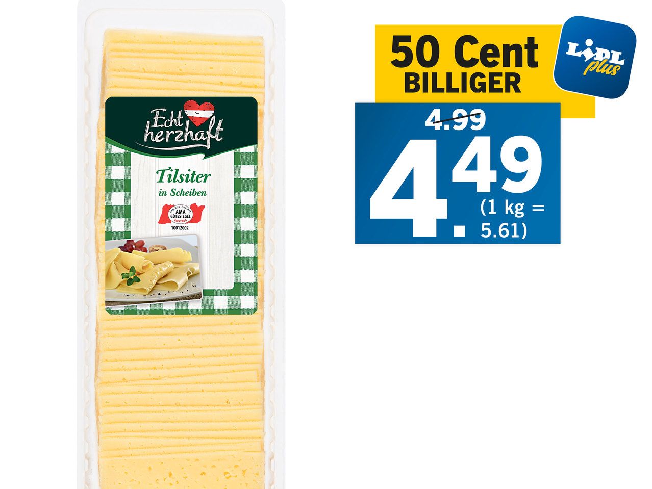 ECHT HERZHAFT Tilsiter in Scheiben