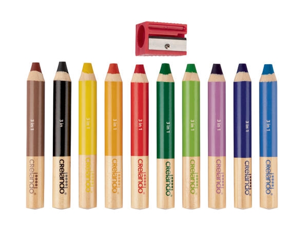 Crayons de couleur 3-en-1, set de 10