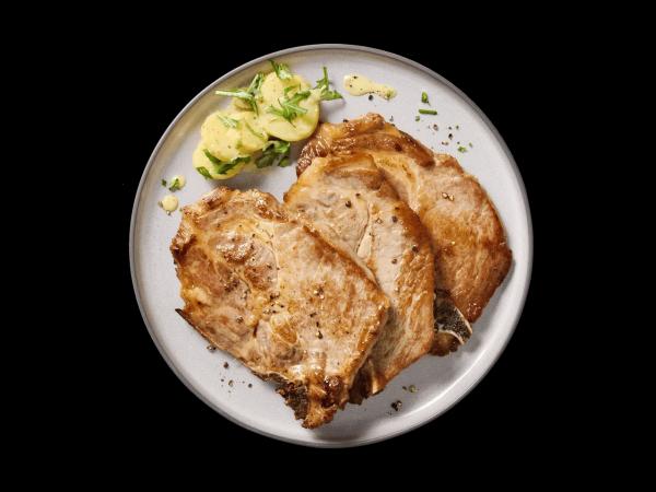 Frische Karree- oder Schopfsteaks mariniert