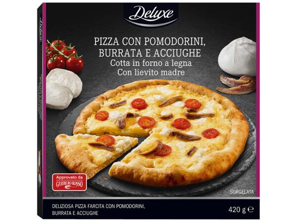 Pizza with Burrata, Tomatoes and Anchovies