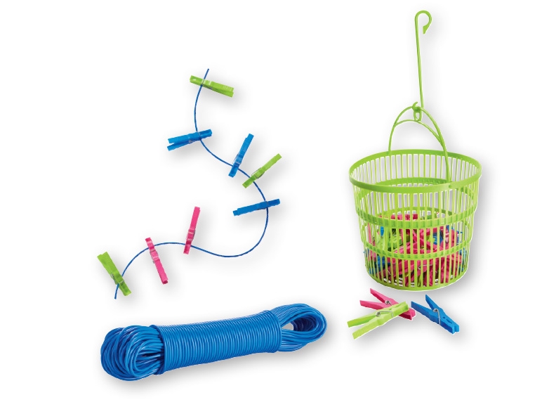 AQUAPUR Clothes Pegs/ Clothes Line/Basket